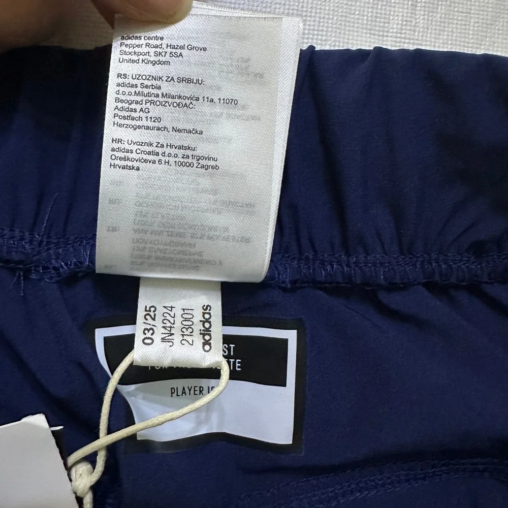 Adidas Mens Woven Track Pants M Navy Blue Ankle Zip Tapered Athletic Activewear